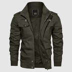 Aiden Men's Aviator Jacket – Warm Pilot Jacket with Fleece Lining and Stand-Up Collar