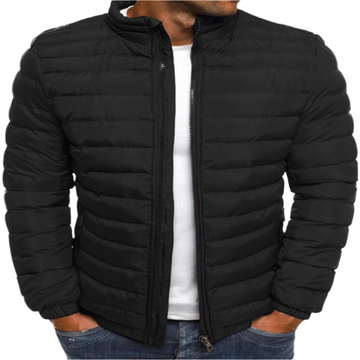 Manuel Men's Quilted Jacket – Light Straight Cut with Stand-Up Collar and Zipper