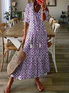 Charm Women's Bohemian V-Neck Summer Dress