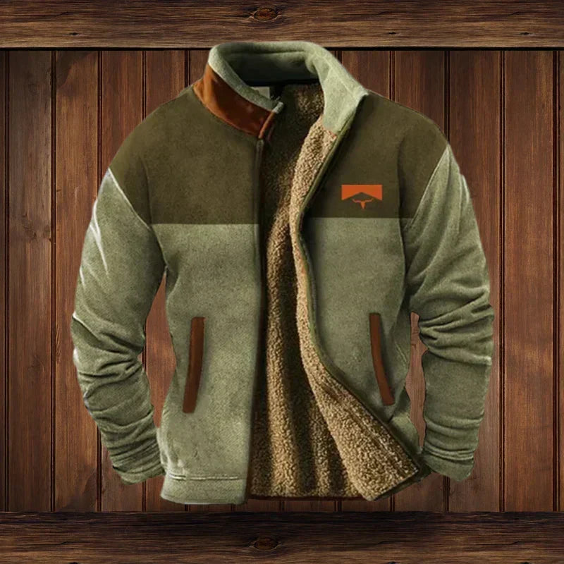 Noah Men's Western Style Jacket – Fleece Lining with Patterned Winter Comfort