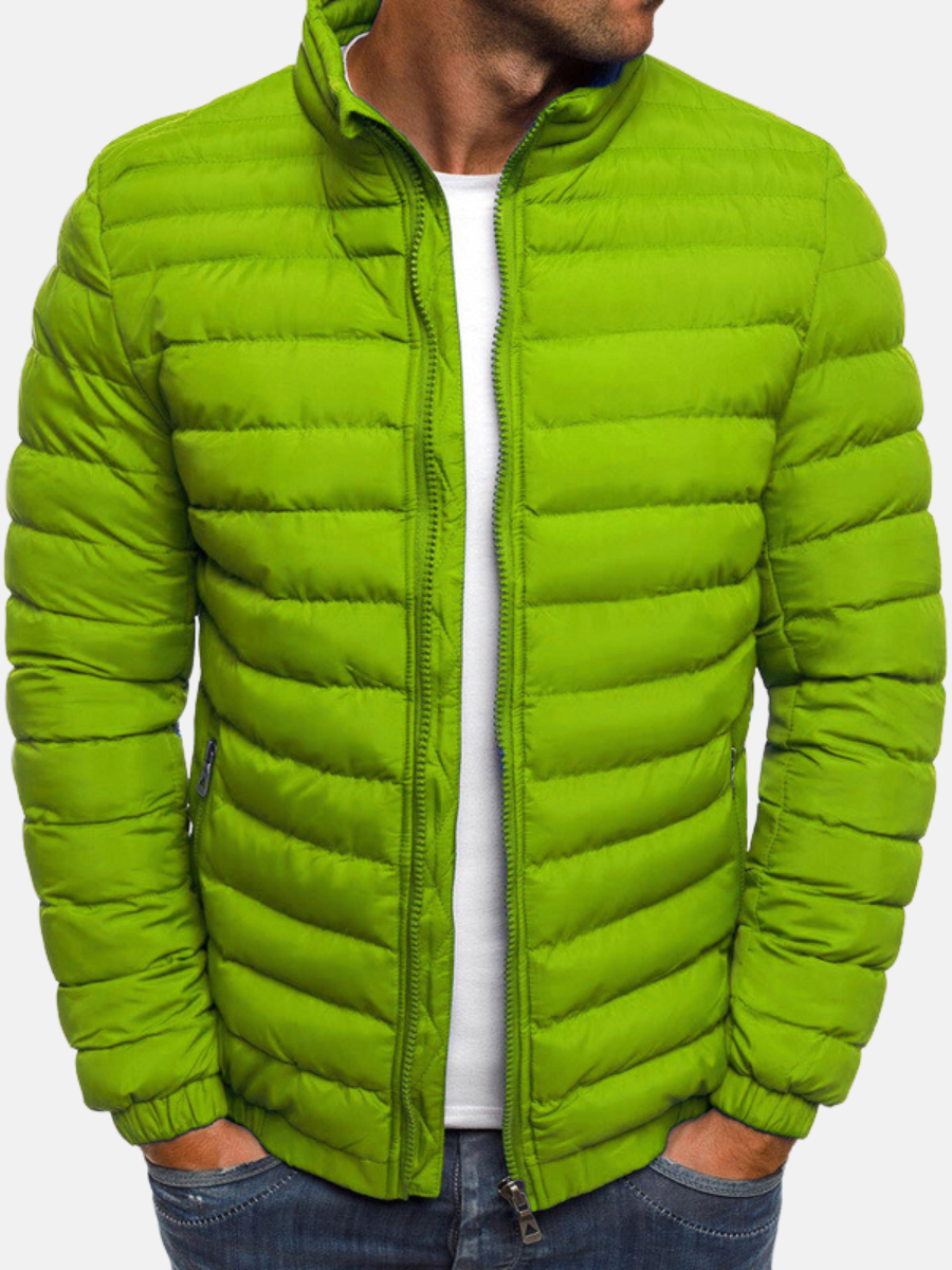 Manuel Men's Quilted Jacket – Light Straight Cut with Stand-Up Collar and Zipper