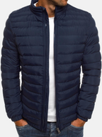 Manuel Men's Quilted Jacket – Light Straight Cut with Stand-Up Collar and Zipper