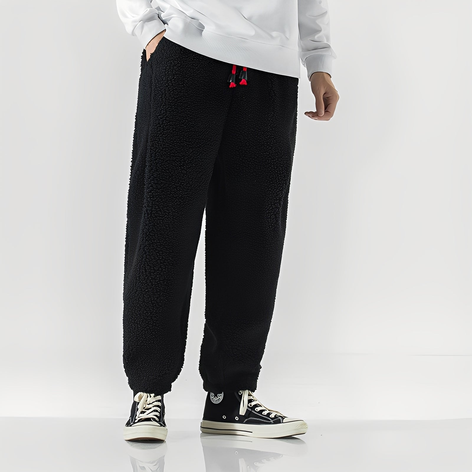 Nathaniel – Men's Teddy Fleece Pants – Soft and Warm Loungewear with a Relaxed Fit for Daily Comfort