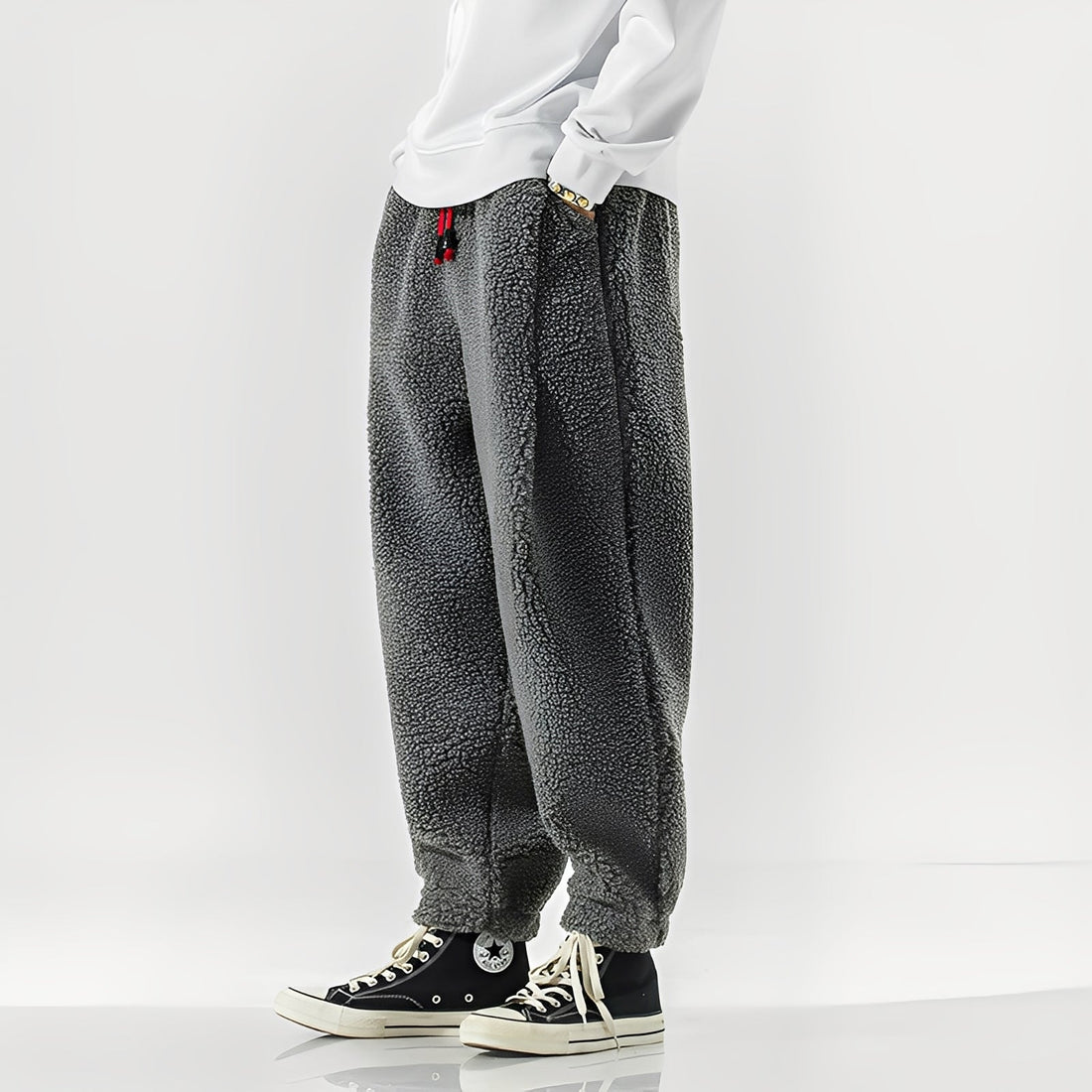 Nathaniel – Men's Teddy Fleece Pants – Soft and Warm Loungewear with a Relaxed Fit for Daily Comfort