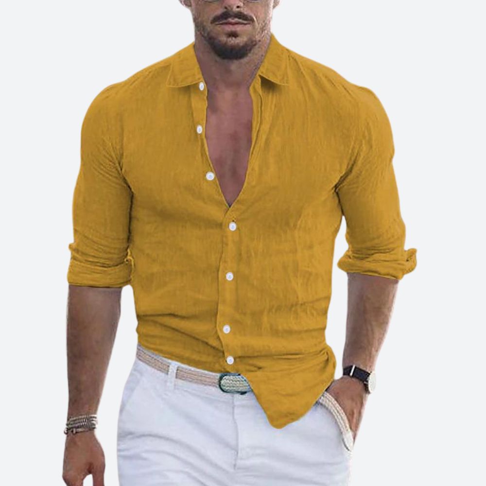 Rogelio Men's Spread Collar Shirt – Relaxed Fit for Summer