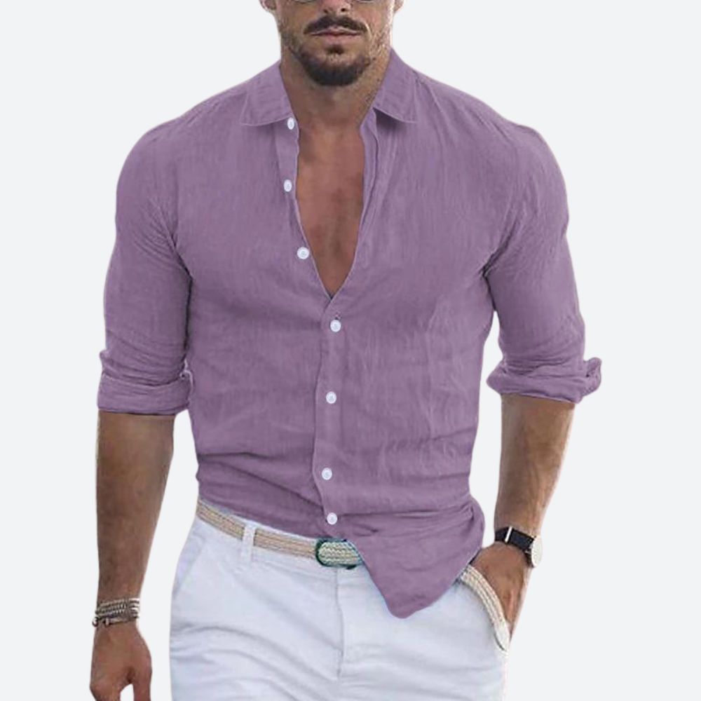 Rogelio Men's Spread Collar Shirt – Relaxed Fit for Summer