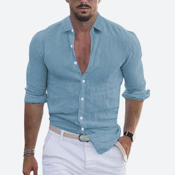 Rogelio Men's Spread Collar Shirt – Relaxed Fit for Summer
