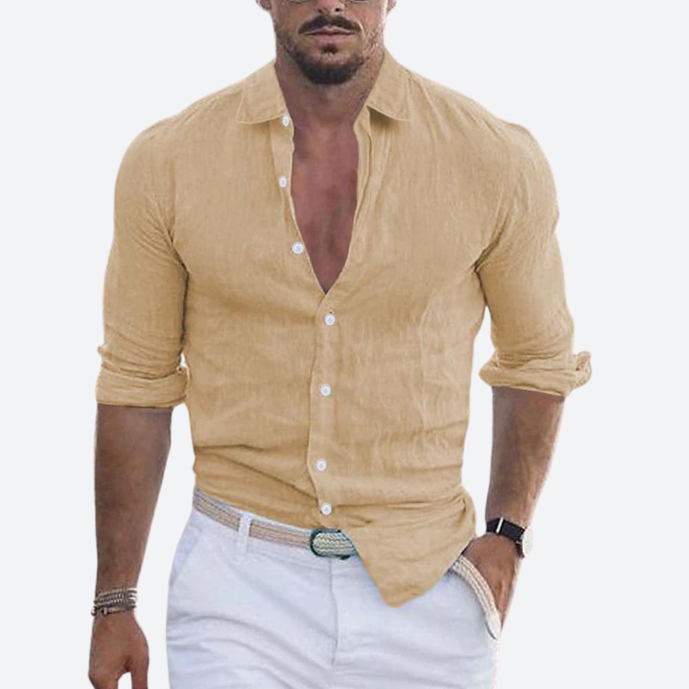 Rogelio Men's Spread Collar Shirt – Relaxed Fit for Summer