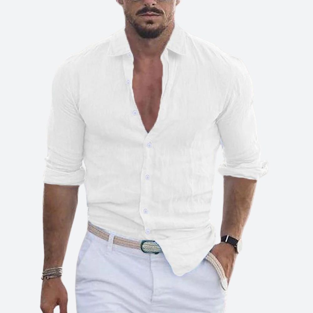 Rogelio Men's Spread Collar Shirt – Relaxed Fit for Summer