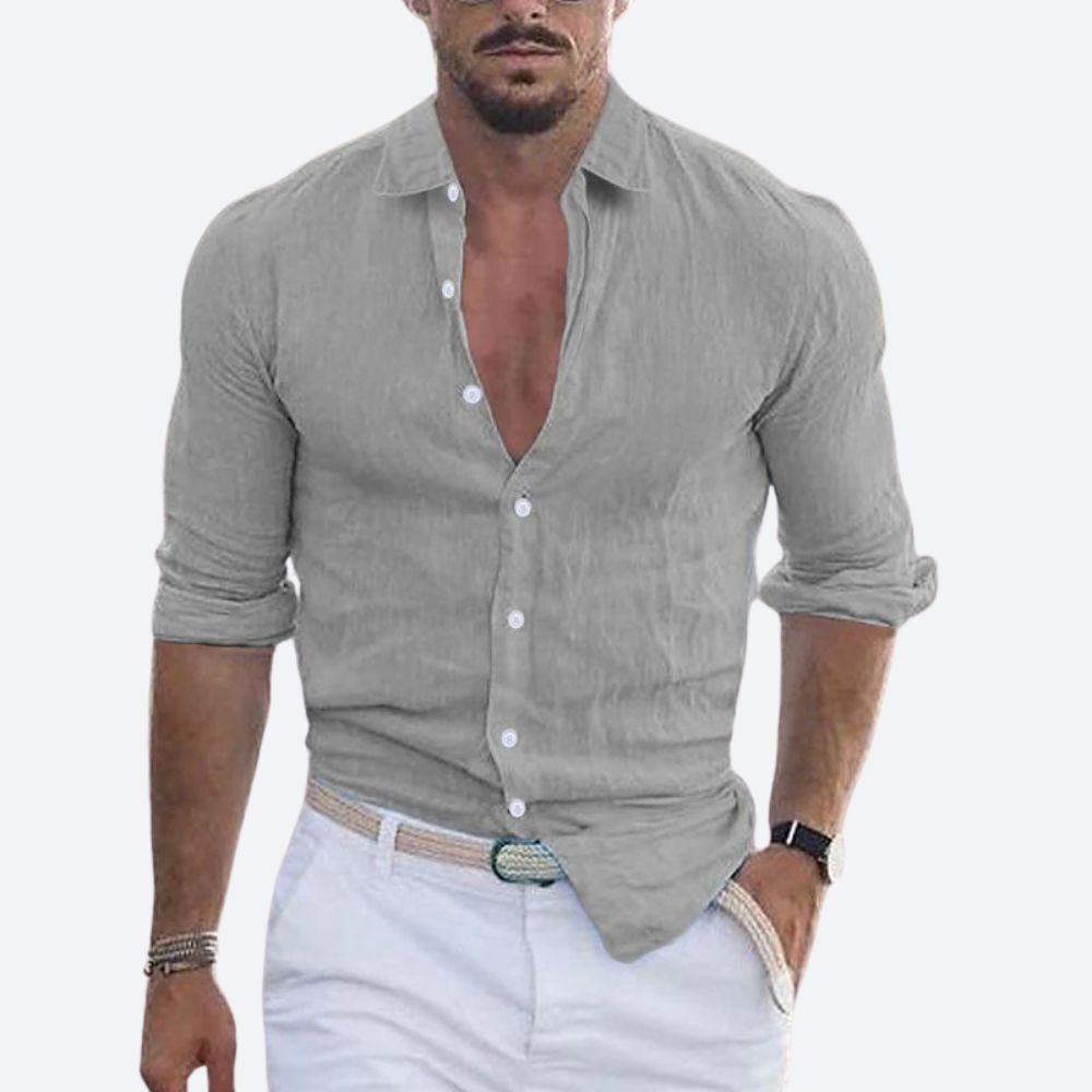 Rogelio Men's Spread Collar Shirt – Relaxed Fit for Summer