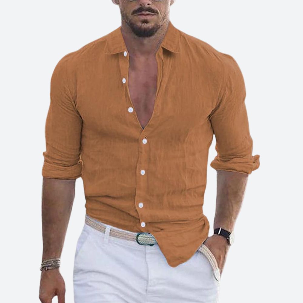 Rogelio Men's Spread Collar Shirt – Relaxed Fit for Summer