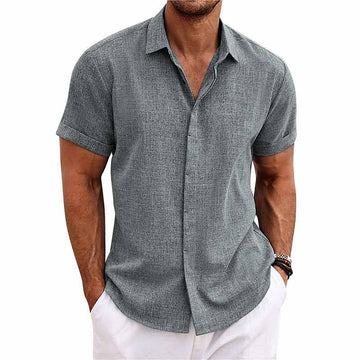 Joshua Men's Short Sleeve Polo Shirt – Button Closure with Comfortable Everyday Fit
