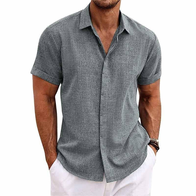 Joshua Men's Short Sleeve Polo Shirt – Button Closure with Comfortable Everyday Fit