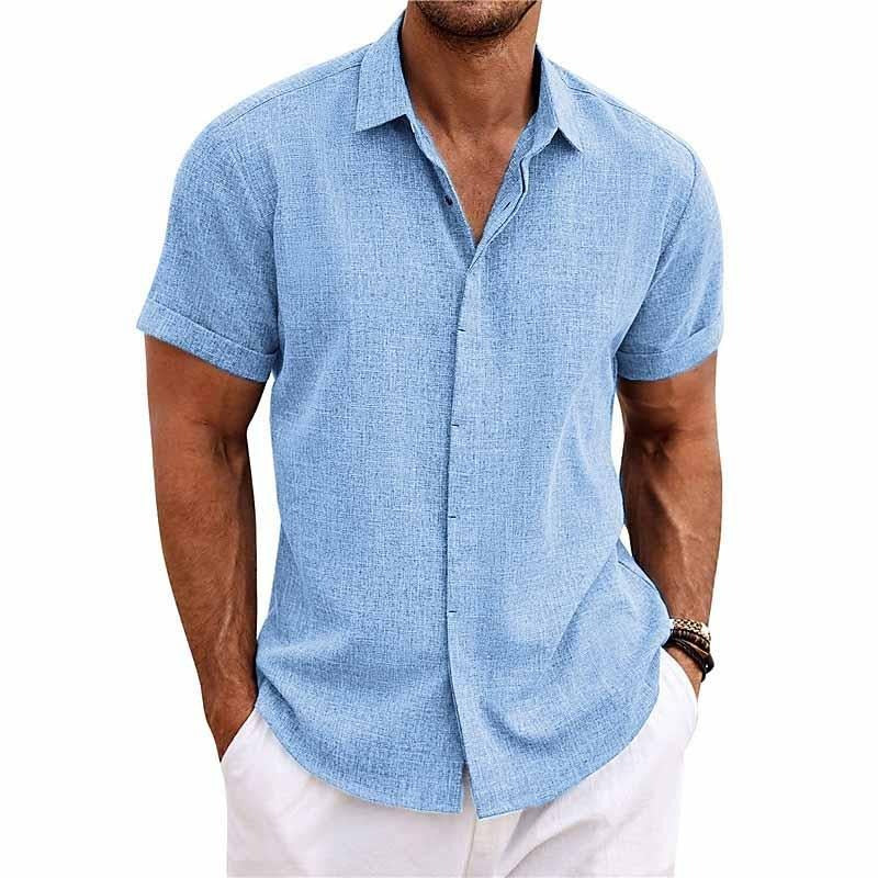 Joshua Men's Short Sleeve Polo Shirt – Button Closure with Comfortable Everyday Fit