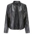 Janiyah Women's Leather Jacket with Stand Collar