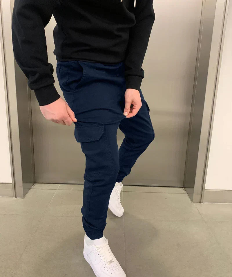 Stefan Men's Pants – Cargo Jogger Fit with Elastic Waist & Practical Pockets