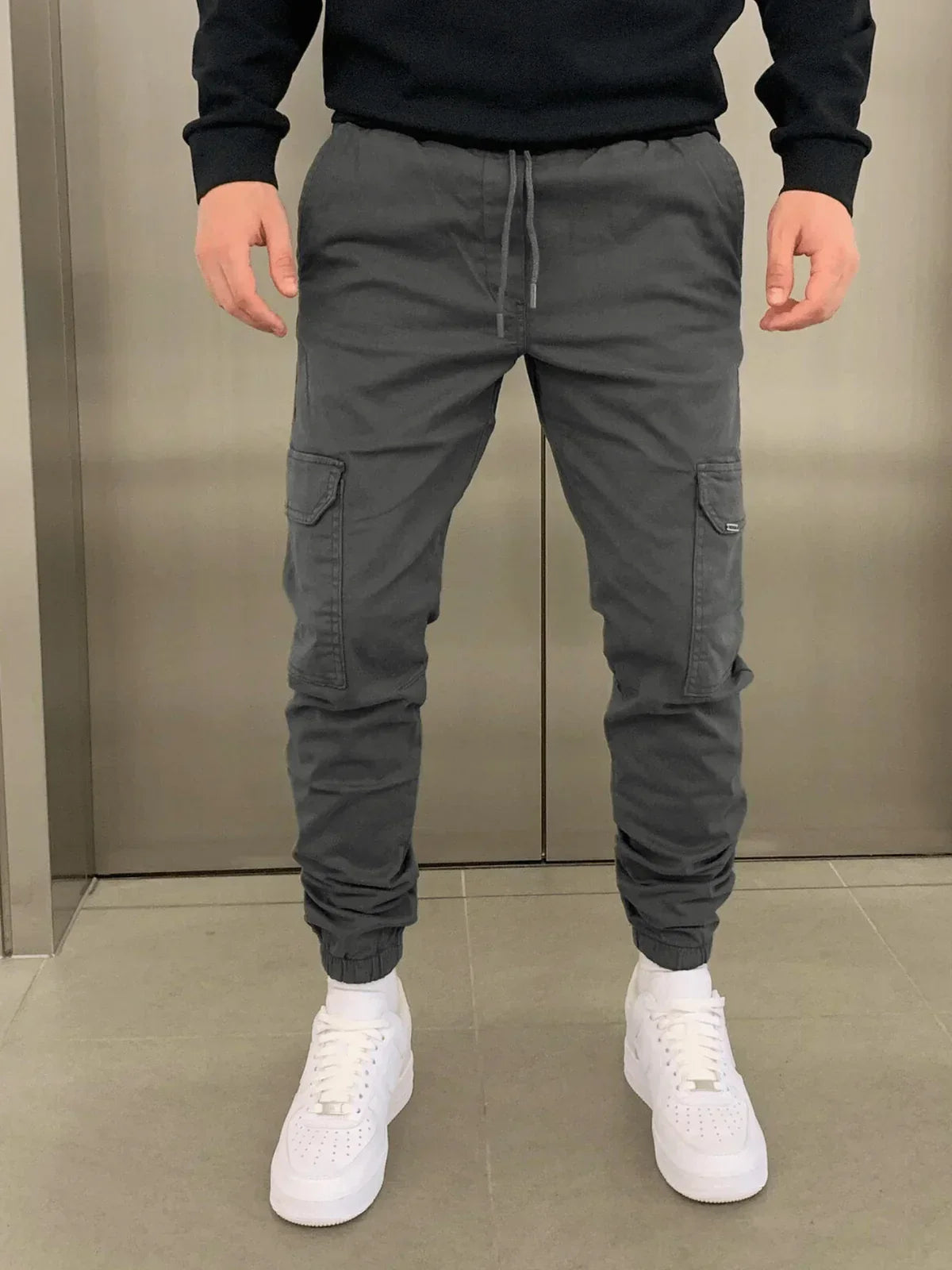 Stefan Men's Pants – Cargo Jogger Fit with Elastic Waist & Practical Pockets