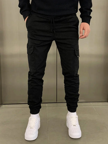 Stefan Men's Pants – Cargo Jogger Fit with Elastic Waist & Practical Pockets
