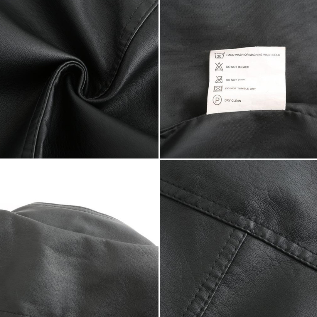 Janiyah Women's Leather Jacket with Stand Collar