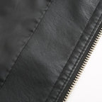 Janiyah Women's Leather Jacket with Stand Collar