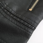 Janiyah Women's Leather Jacket with Stand Collar