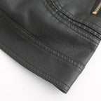 Janiyah Women's Leather Jacket with Stand Collar