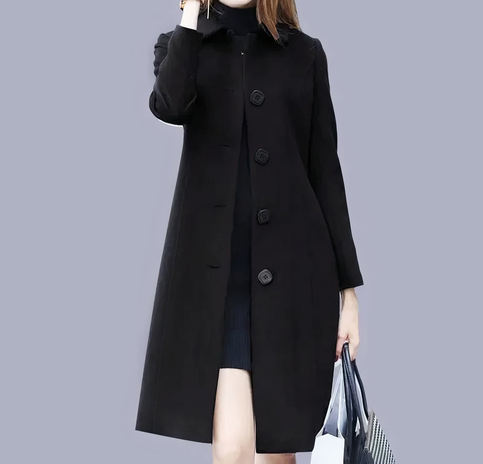 Analia Women's Long Classic Button Coat