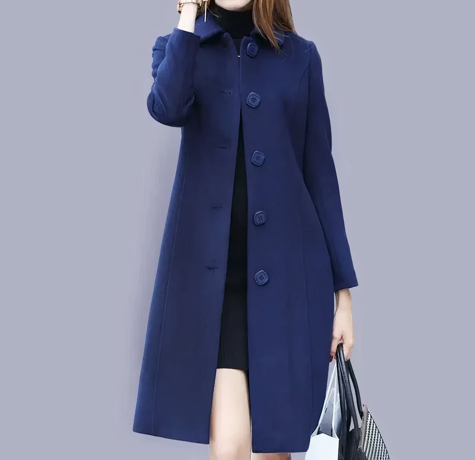 Analia Women's Long Classic Button Coat