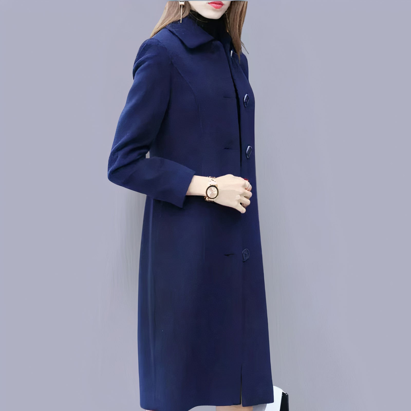 Analia Women's Long Classic Button Coat