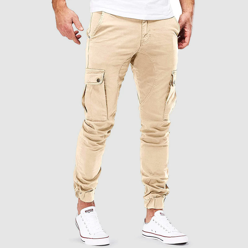Ken Men's Cargo Pants – Lightweight Slim Fit Cotton Blend with Multiple Pockets