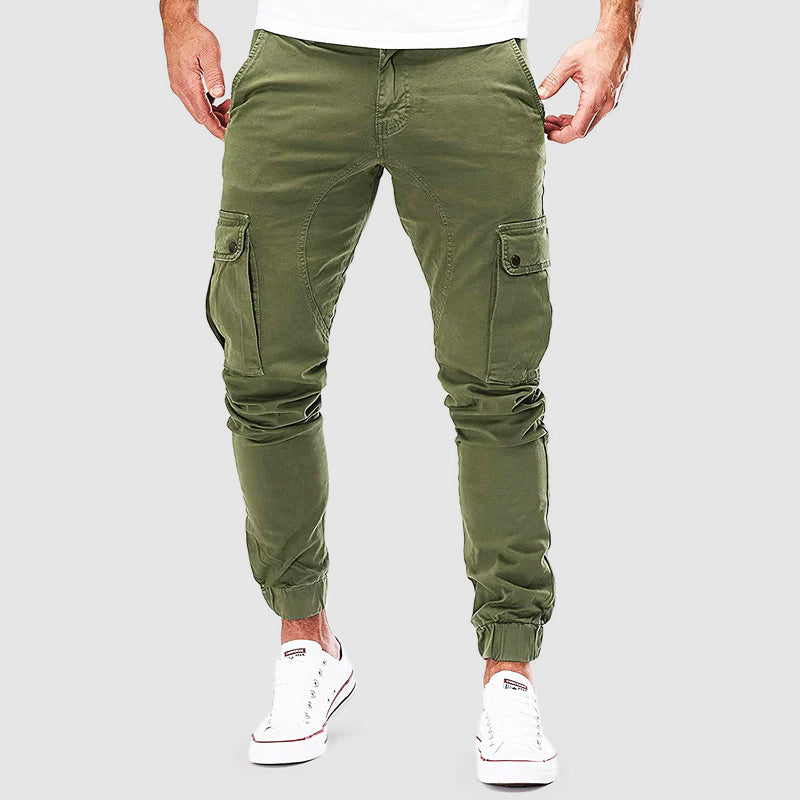 Ken Men's Cargo Pants – Lightweight Slim Fit Cotton Blend with Multiple Pockets