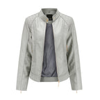Janiyah Women's Leather Jacket with Stand Collar