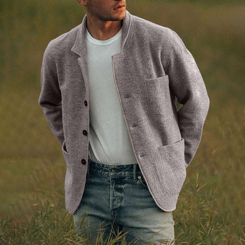 Dexter Casual Jacket for Men – Textured fabric with button closure and front pockets