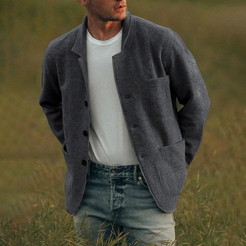 Dexter Casual Jacket for Men – Textured fabric with button closure and front pockets