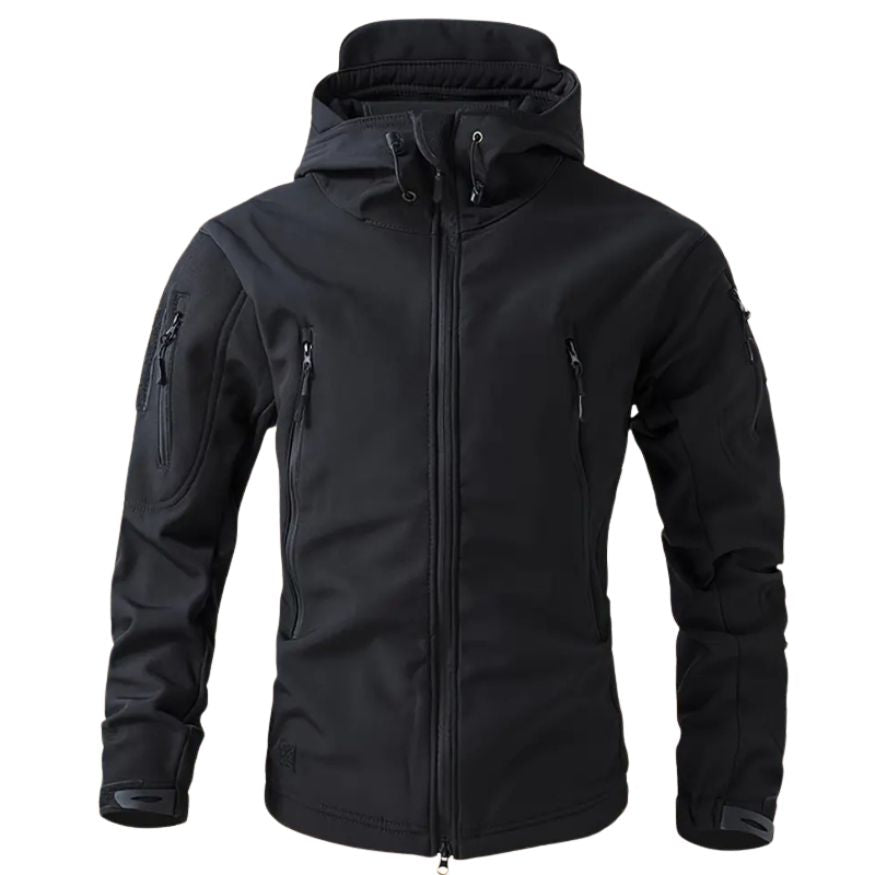 Lusian Men's Softshell Jacket – Adjustable Hooded Coat with Zipper and Pockets
