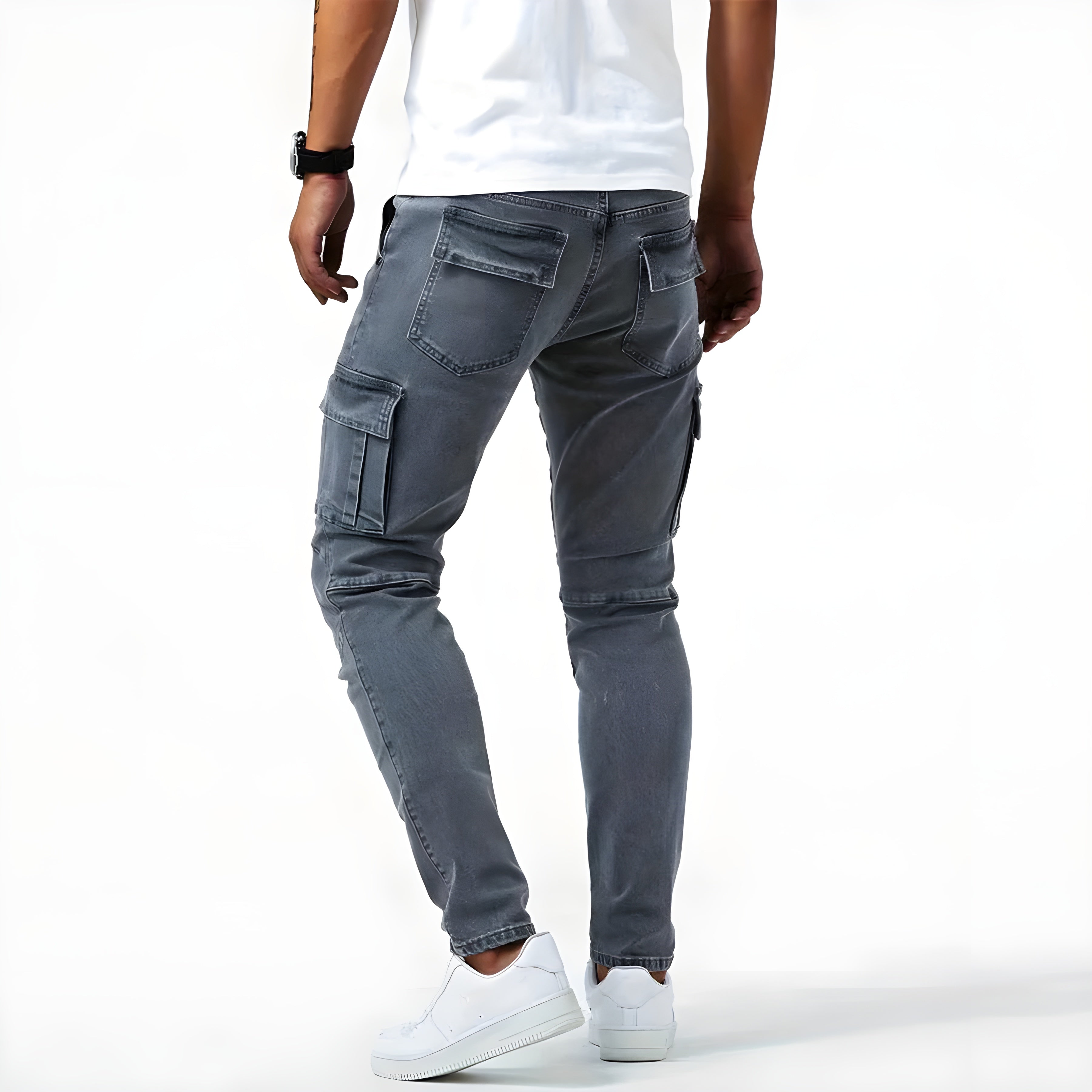 Francois Men's Denim Cargo Pants – Comfortable Modern Elastic Fit