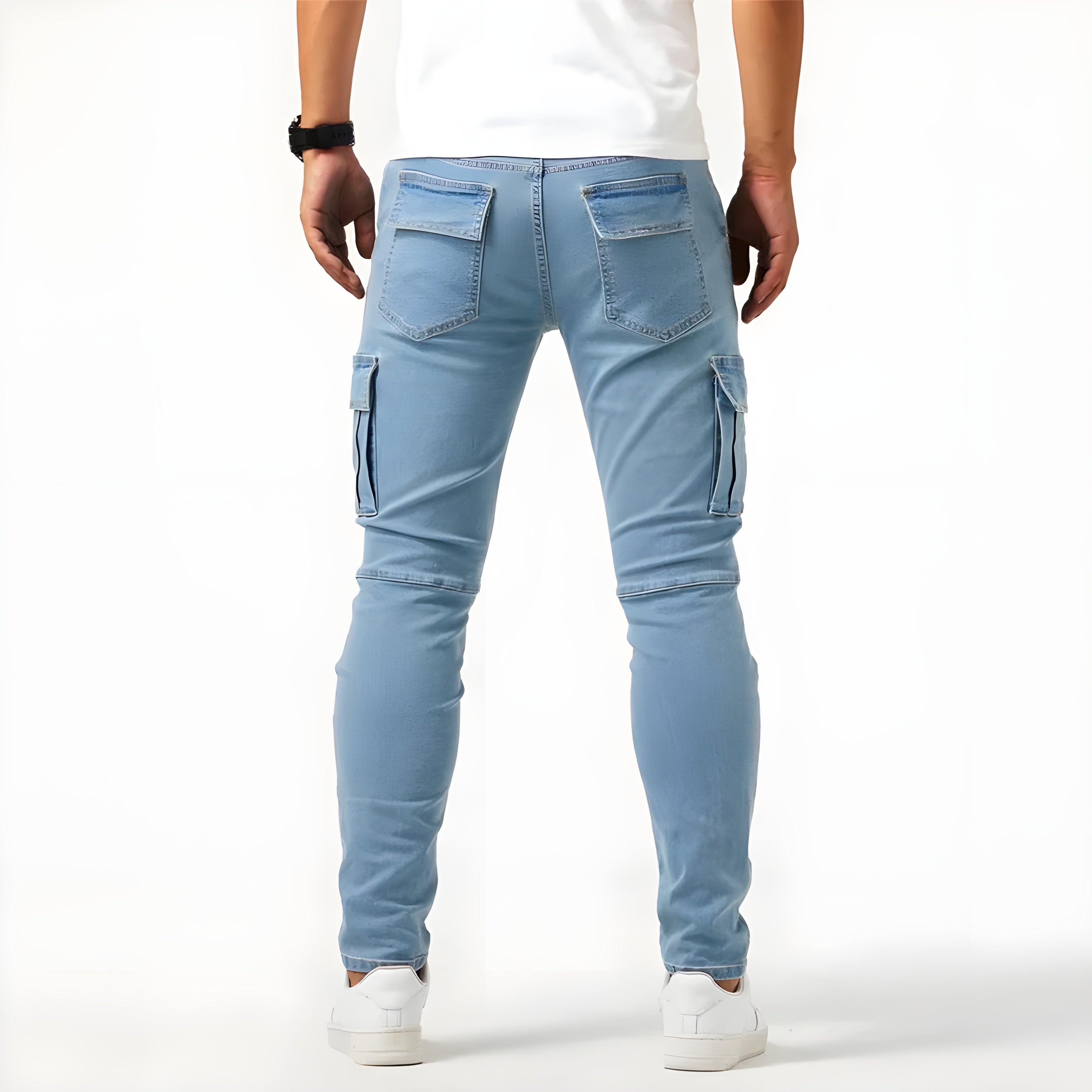 Francois Men's Denim Cargo Pants – Comfortable Modern Elastic Fit