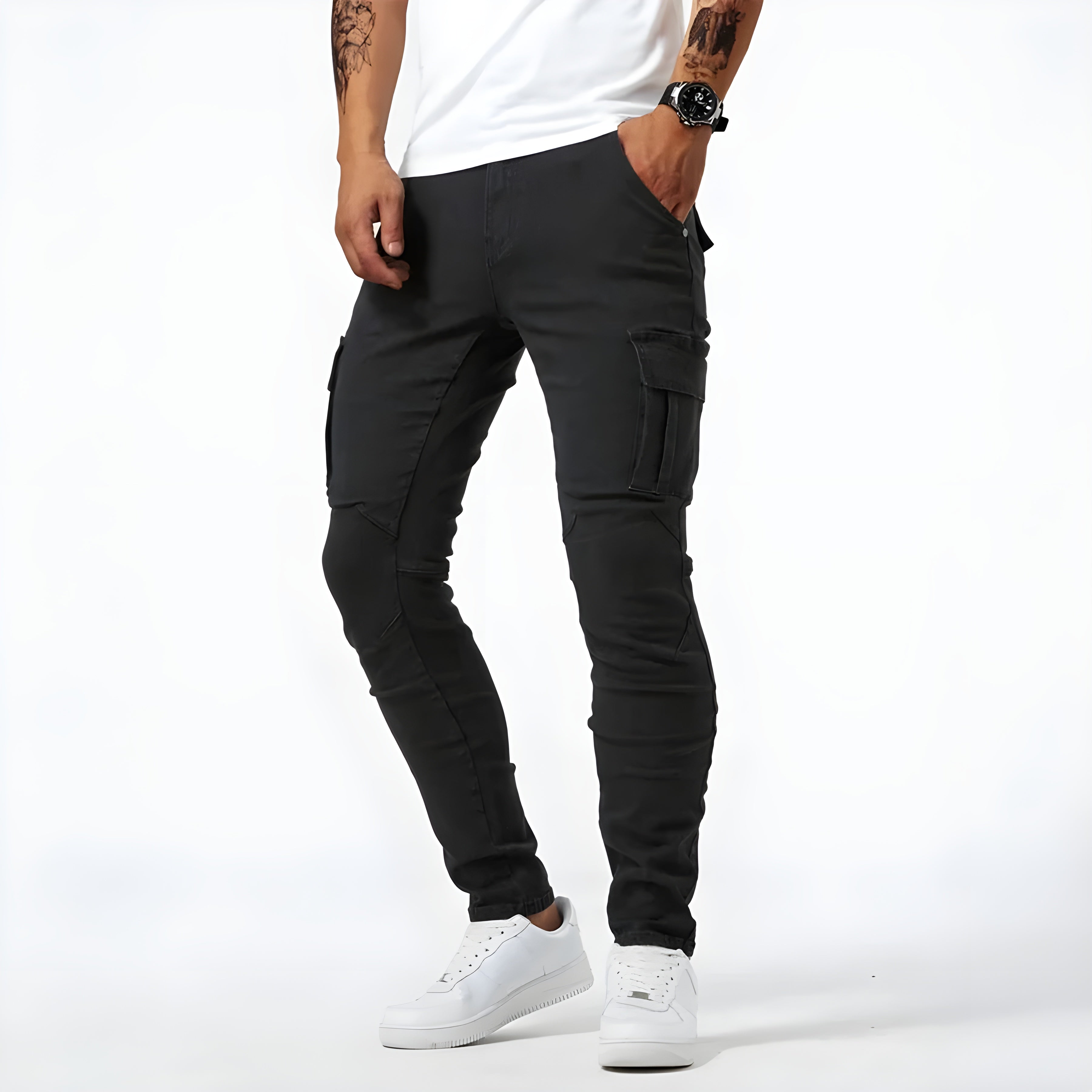 Francois Men's Denim Cargo Pants – Comfortable Modern Elastic Fit