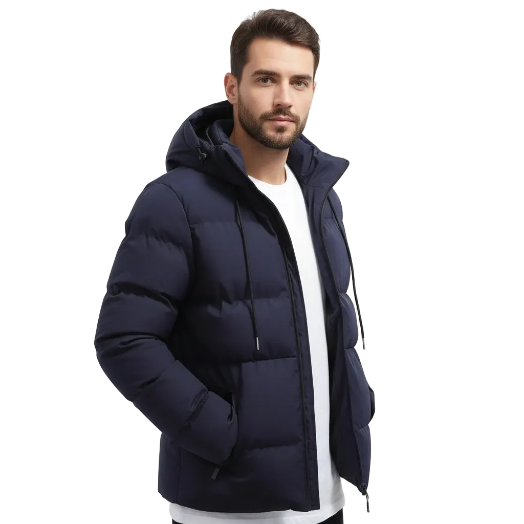 Olie Men's Waterproof Winter Parka – Quilted Puffer with Hood and Maximum Warmth