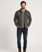 Noir Elan Men's Overshirt – Casual Chic Shirt Jacket in Blended Cotton Regular Fit