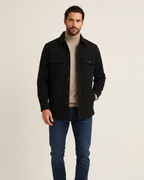 Noir Elan Men's Overshirt – Casual Chic Shirt Jacket in Blended Cotton Regular Fit
