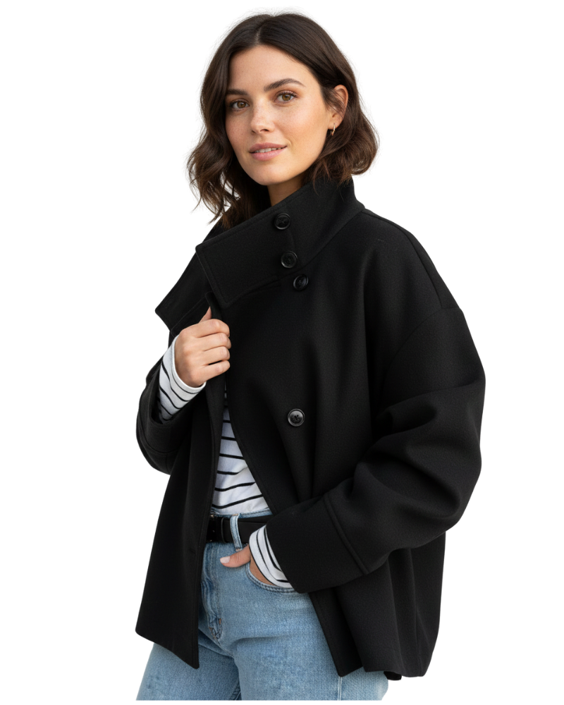 Yara Women's Short Jacket with Stand Collar