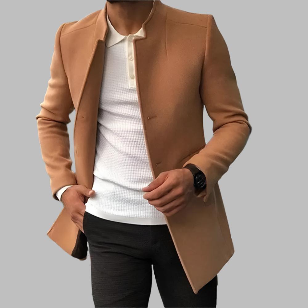 Alain Men's Coat – Elegant Coat in Soft and Comfortable Wool with Timeless Style