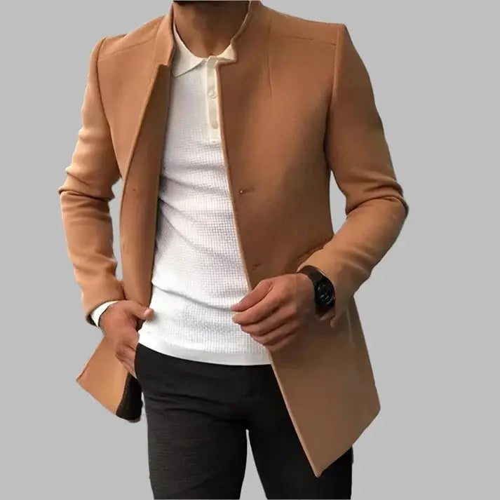 Alain Men's Coat – Elegant Coat in Soft and Comfortable Wool with Timeless Style