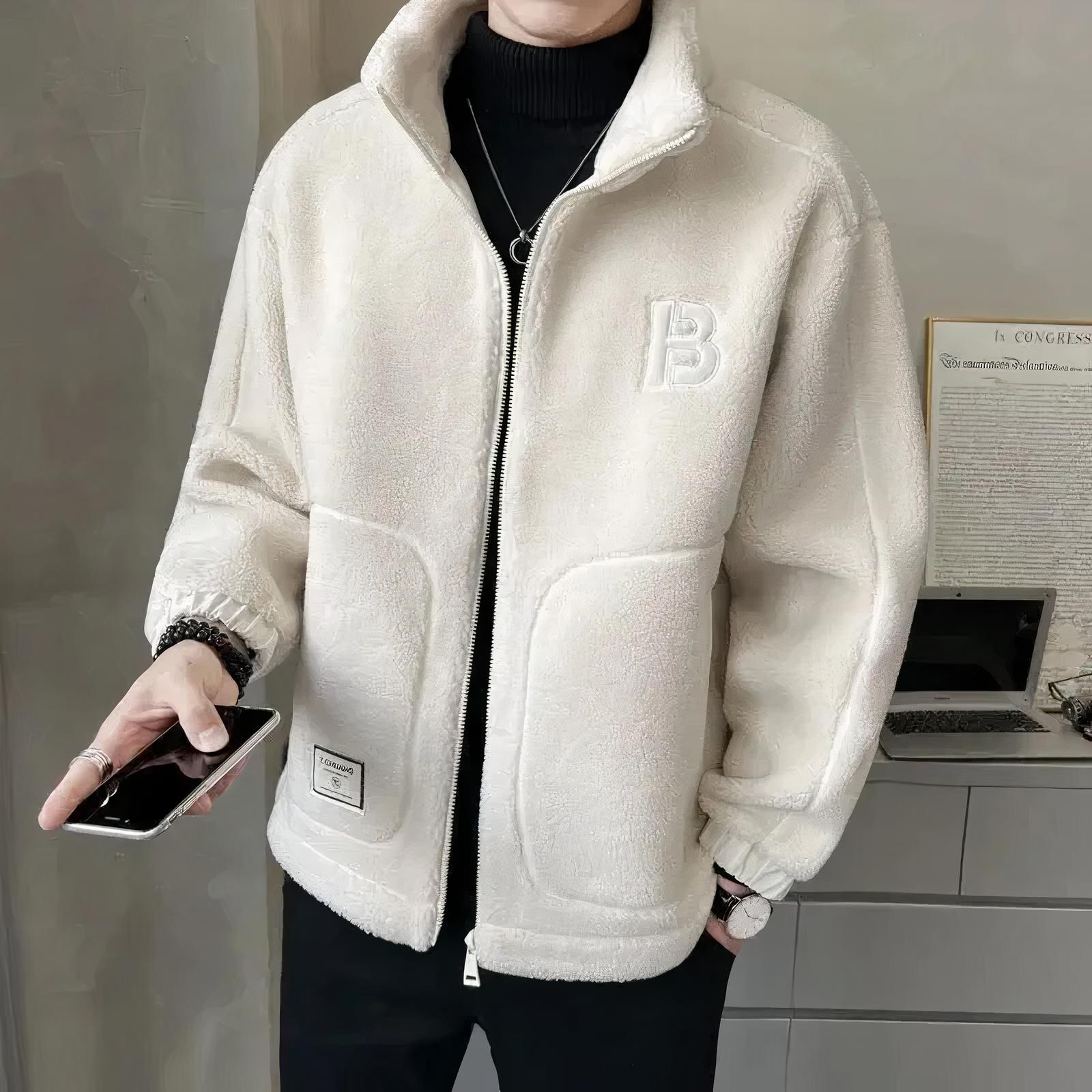 Carlo Men's Fleece Jacket – Soft and Warm Fleece with a Casual and Modern Style