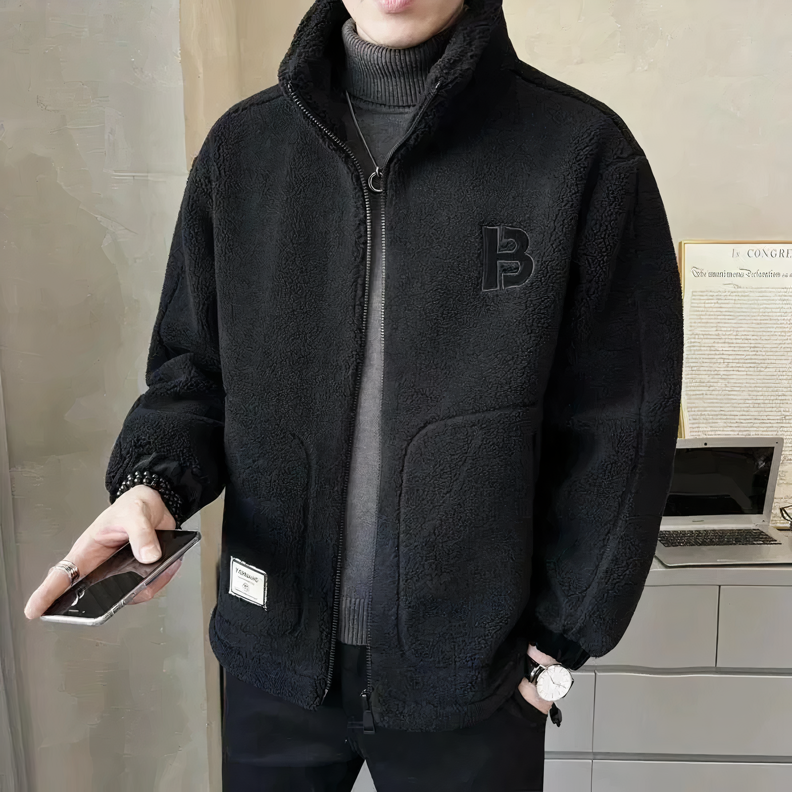Carlo Men's Fleece Jacket – Soft and Warm Fleece with a Casual and Modern Style