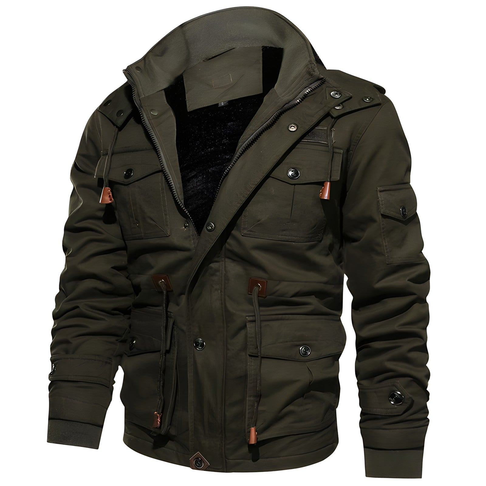 Logan Military Jacket Men – Waterproof Coat with Fleece Lining & Adjustable Waist