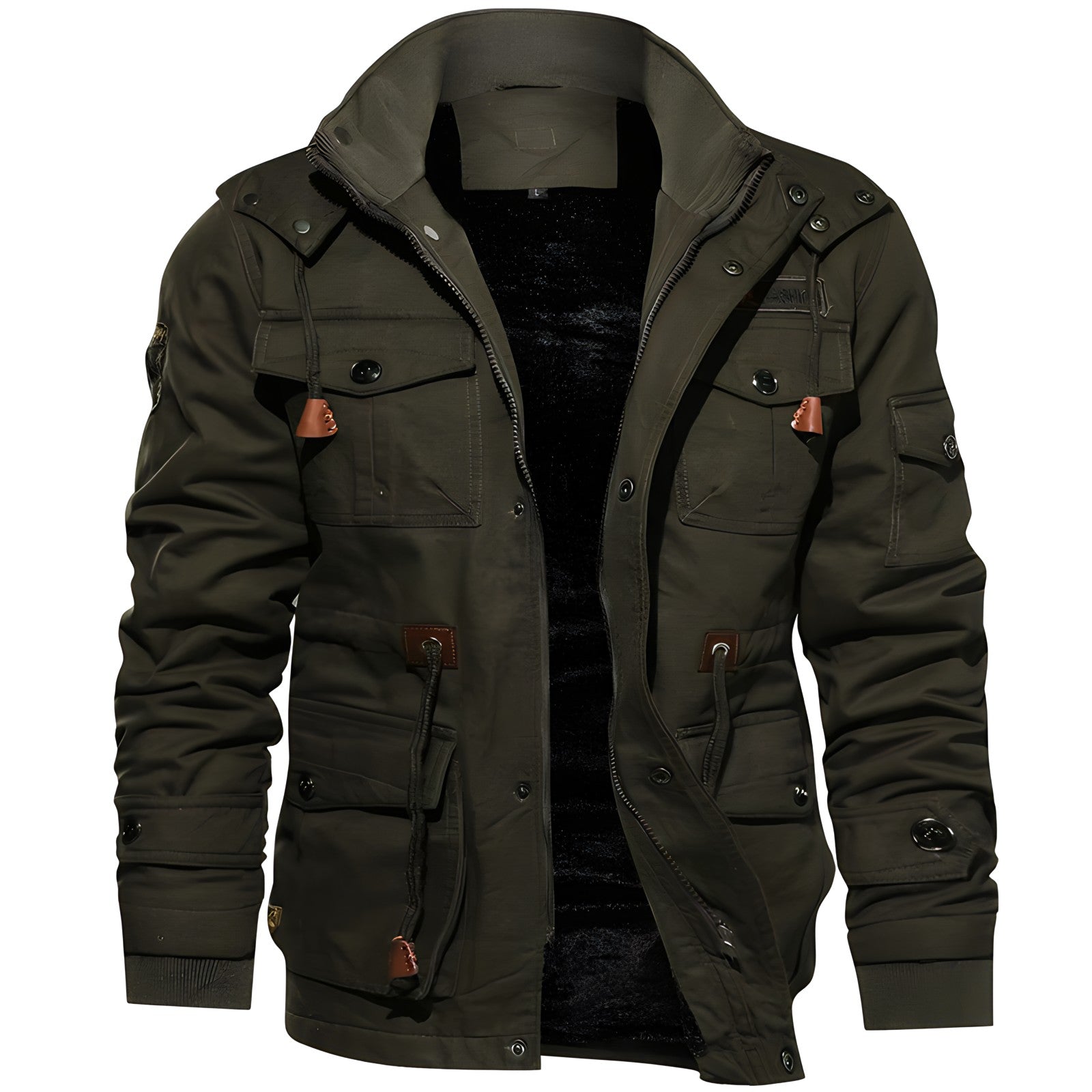 Logan Military Jacket Men – Waterproof Coat with Fleece Lining & Adjustable Waist