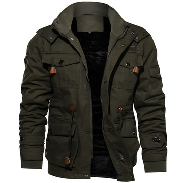 Logan Military Jacket Men – Waterproof Coat with Fleece Lining & Adjustable Waist
