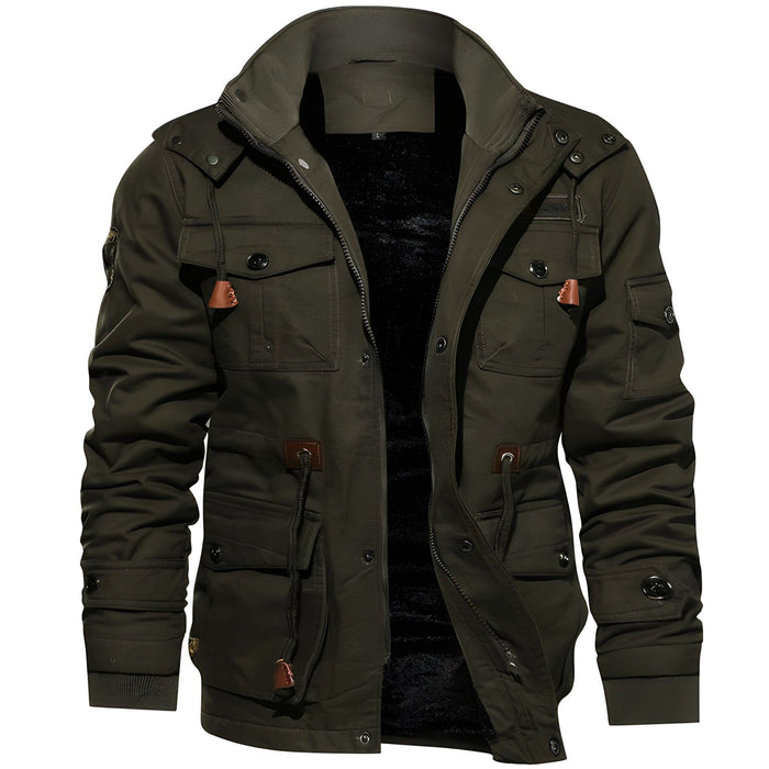 Logan Military Jacket Men – Waterproof Coat with Fleece Lining & Adjustable Waist